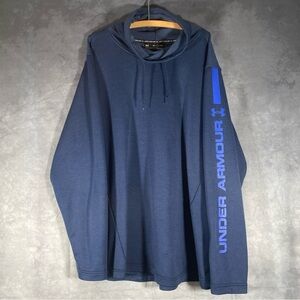 Under‎ Armour Funnel Neck Pullover Blue Sweatshirt size 3Xl Loose Fit Spellout